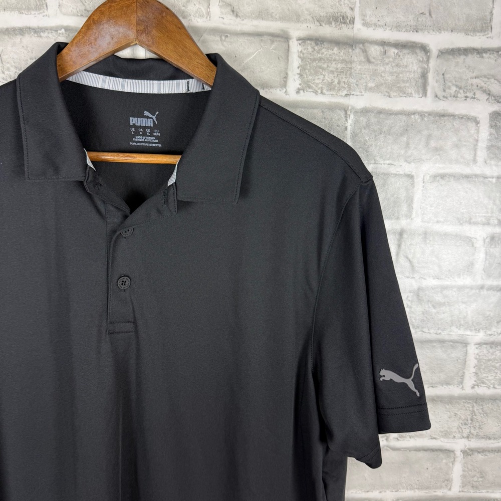Puma Mens Essentials Performance Polo Shirt Black Large Short Sleeve Golf Top